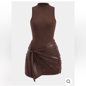 Micas Sleeveless Brown Mini Dress (Read Description)